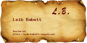 Leib Babett névjegykártya